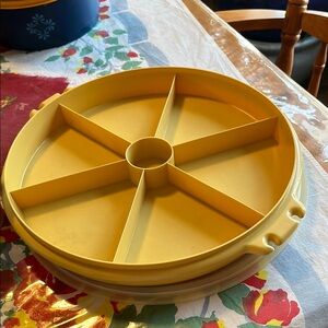 Tupperware Yellow Sectioned Tray